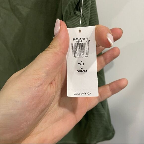 3/$25 ✺ Old Navy Tank Top Ribbed Army Green Snug Top L Tall - Picture 4 of 4